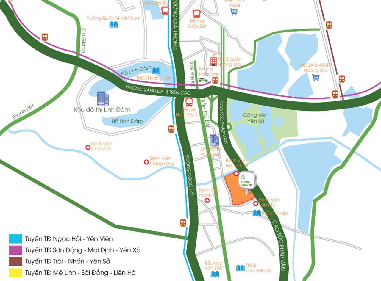 vị trí dự án viha flora garden tứ hiệp thanh trì