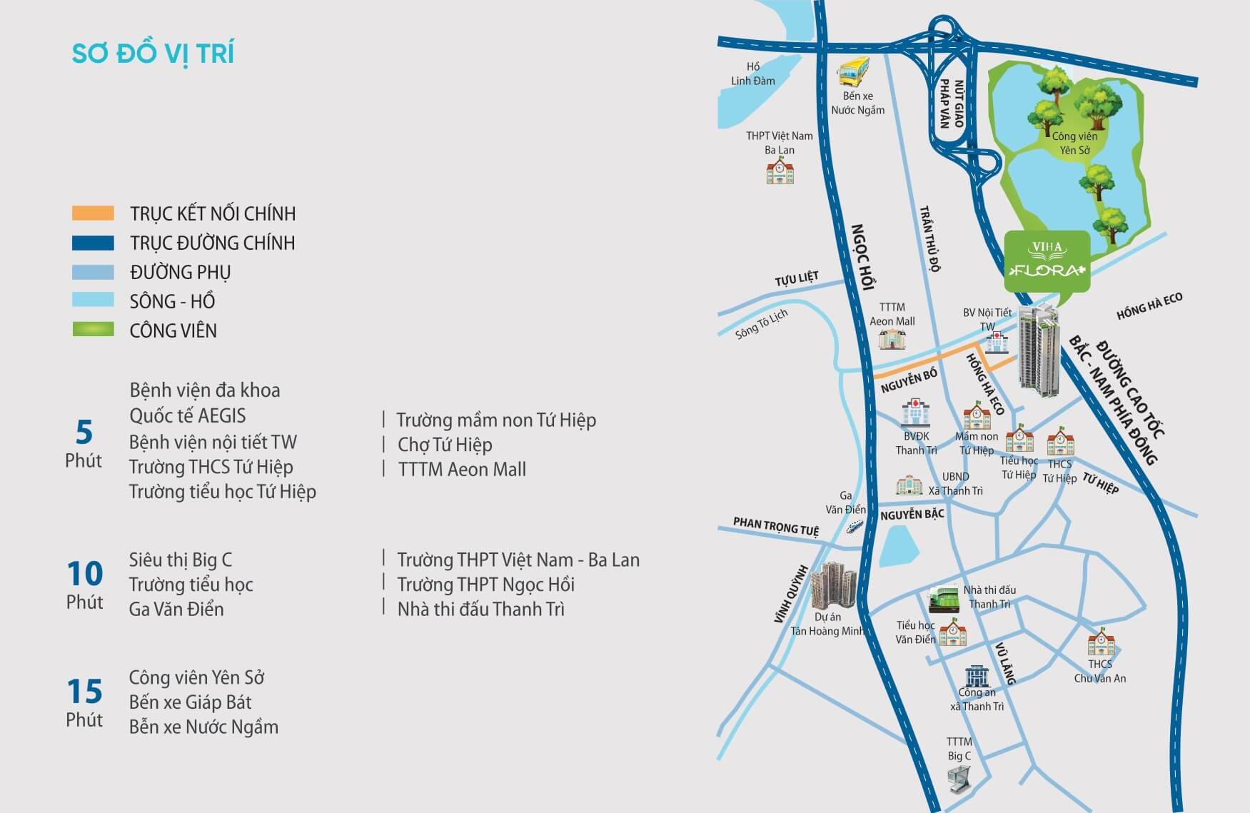 vị trí dự án viha flora tứ hiệp