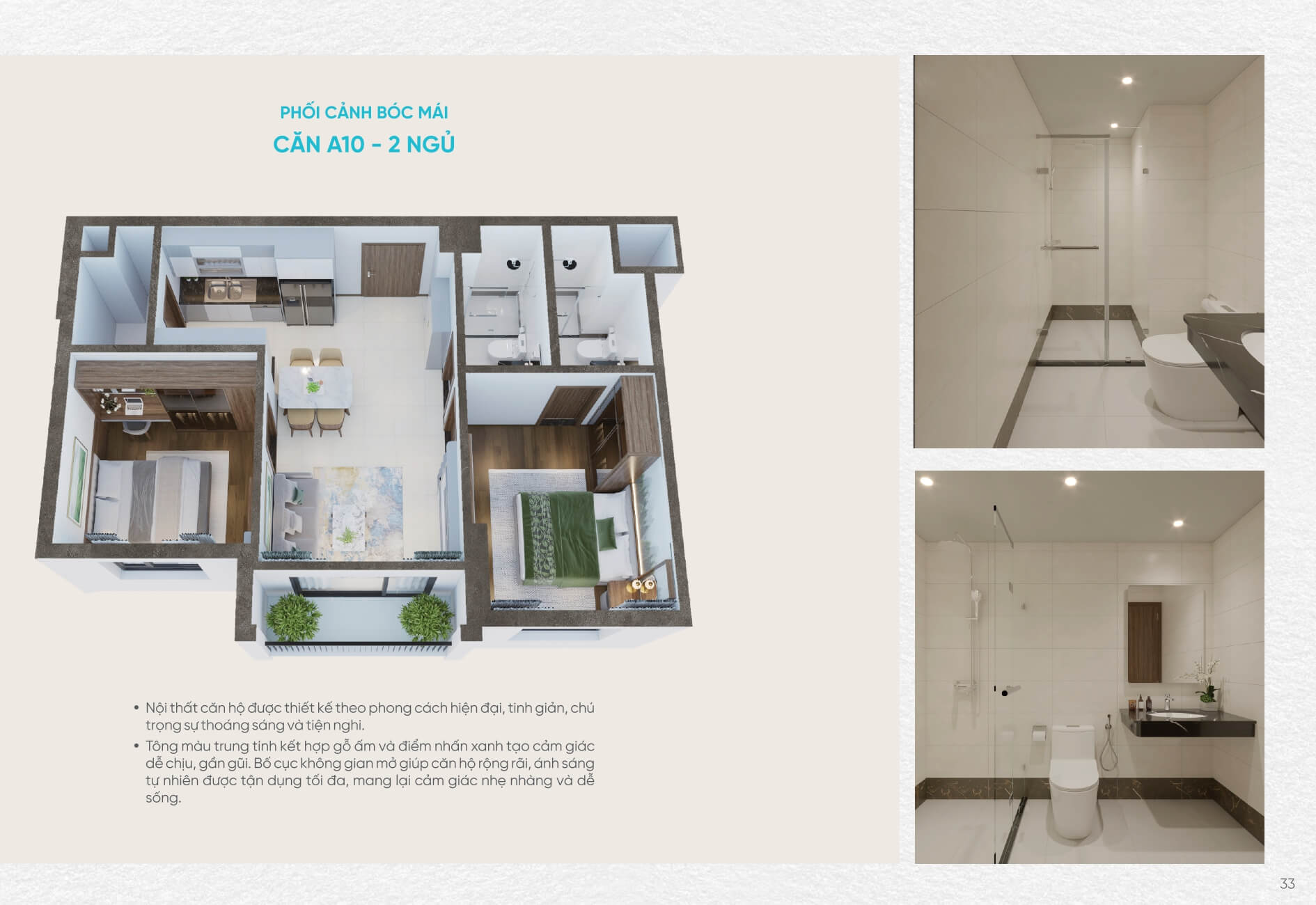 thiết kế căn hộ 2 phòng ngủ viha flora tứ hiệp yên sở